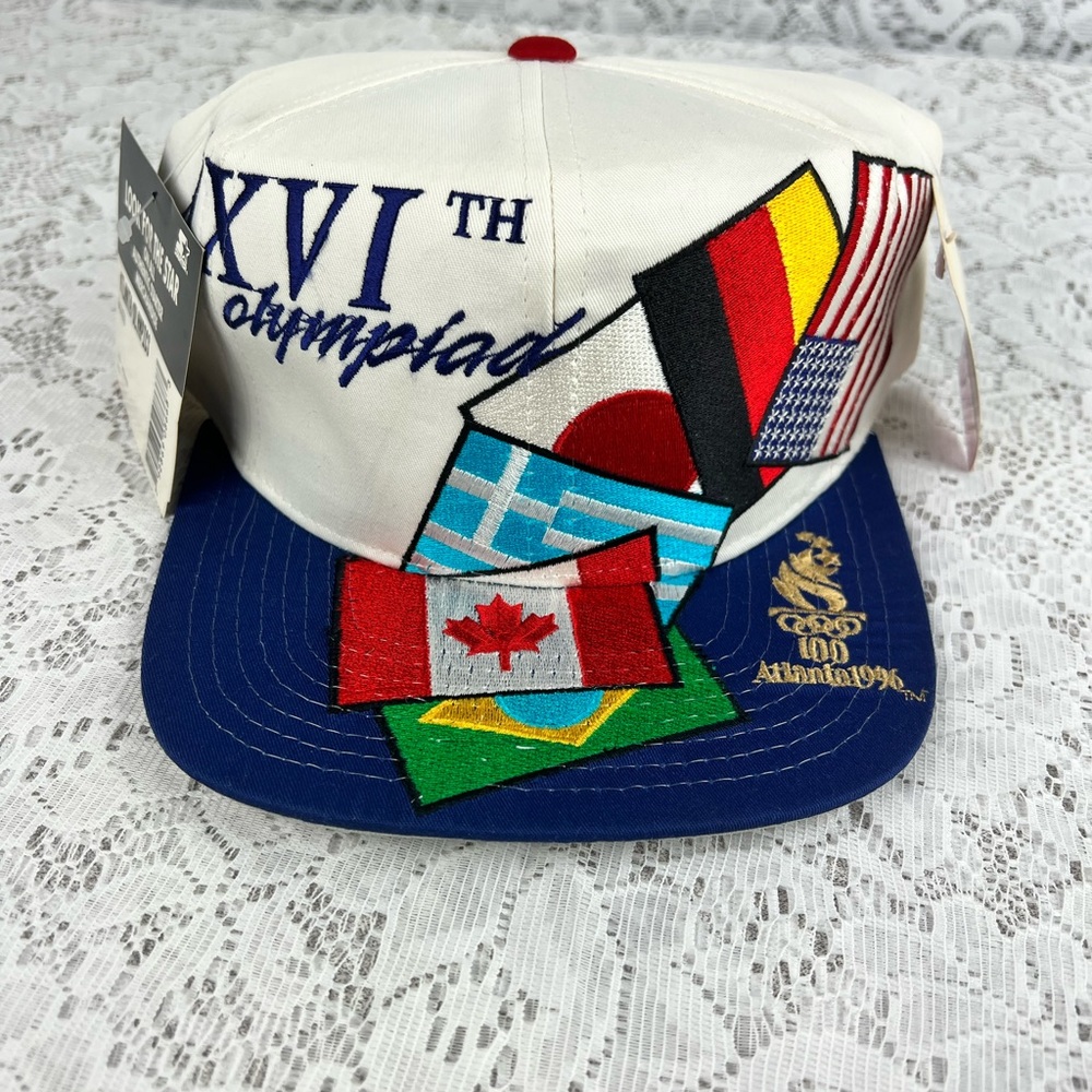 Vintage 1996 Olympics Atlanta STARTER World Flags Snapback Hat NWT Retro - Picture 3 of 8